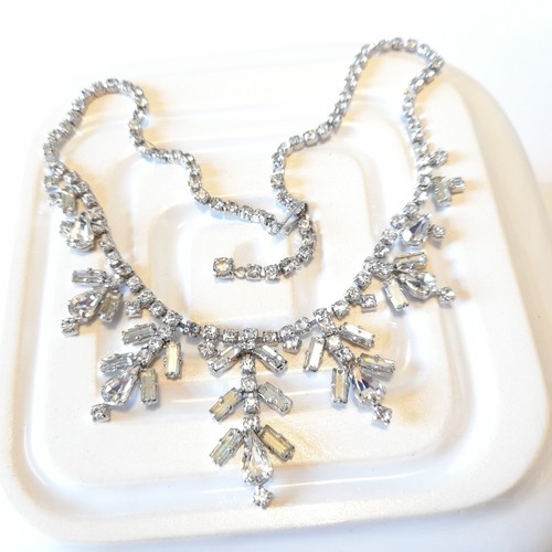 Vintage rhinestone icicle drop - icicle,