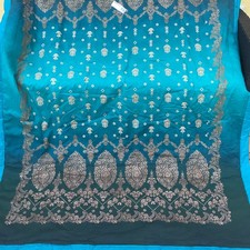 Bassetti plaid bedspread gold deco B1 petrol blue 135/190 cm new cosy blanket