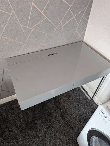 Home office desk gloss grey - office,