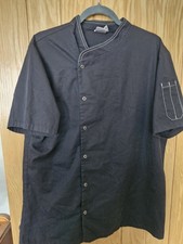 UK Men's Women's Kitchen Work Shirt Short Sleeve Chef Coat Jacket Size XL