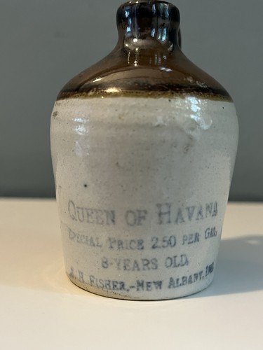 Antique empty stoneware whisky - empty,