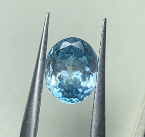 Natural blue zircon oval - zircon, cut