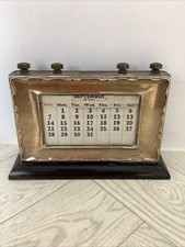 Antique W.J.Myatt & Co 1920 Silver Fascia Perpetual Desk Calendar @tot#P
