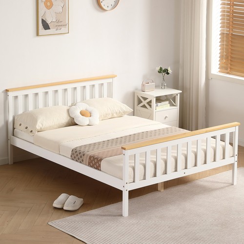 Double bed white pine - bed,