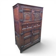 Carved oak drinks - carved, cabinet