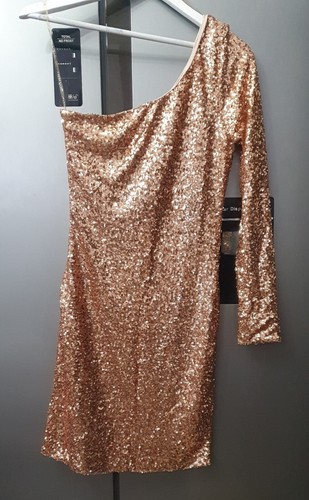 Lipsy rose gold sequin bodycon - rose,