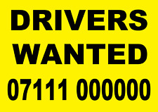 Vehicle Sign Drivers Wanted Advert Sign Self Adhesive Vinyl Gloss Sticker A4
