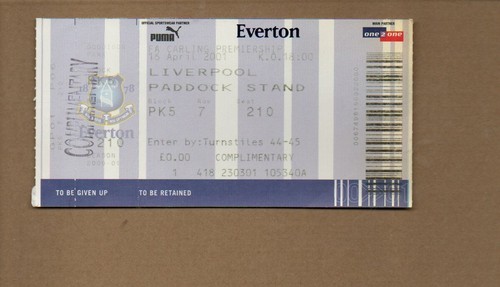 Unused ticket everton - unused,