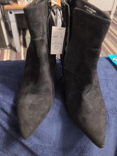 NWT Black Zip Heel Suede