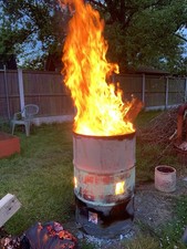 Fire bin garden incinerator  oil drum  large 200 ltr 