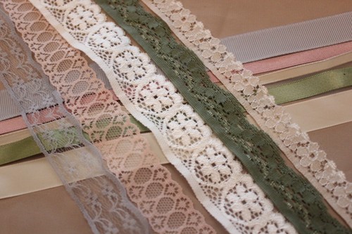 Muted lace and ribbon - muted,