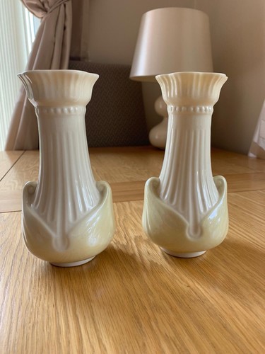 Pair belleek vases - pair,
