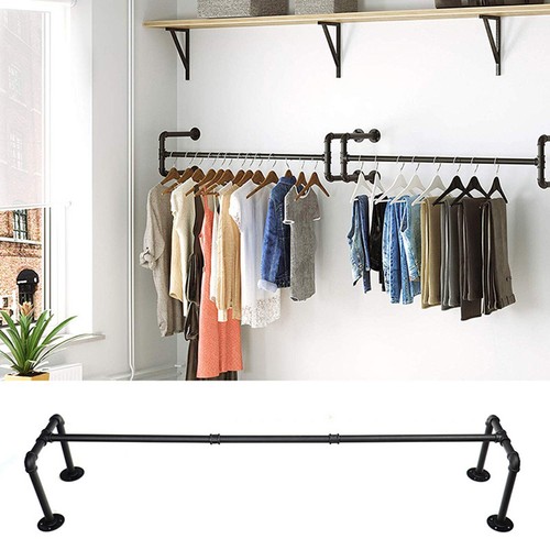 Black wall mounted clothes - wall,