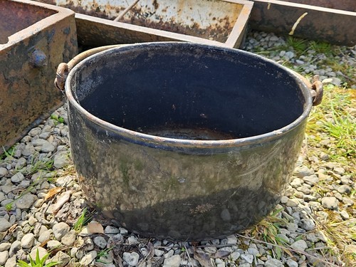 Vintage gypsy pot steel - pot,