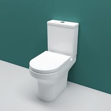 AICA Bathroom Rimless Close Coupled Modern Toilet Soft Close Seat Round WC