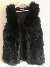 Faux Fur Black Ladies Gilet, Size S/M, Brand Shikha London.