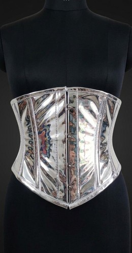 Metallic silver underbust - silver,