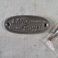 Wall Mounted Small Plaque Sign, Land Rover, Cast Iron Rustic Look