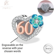 60th Birthday Charm Genuine