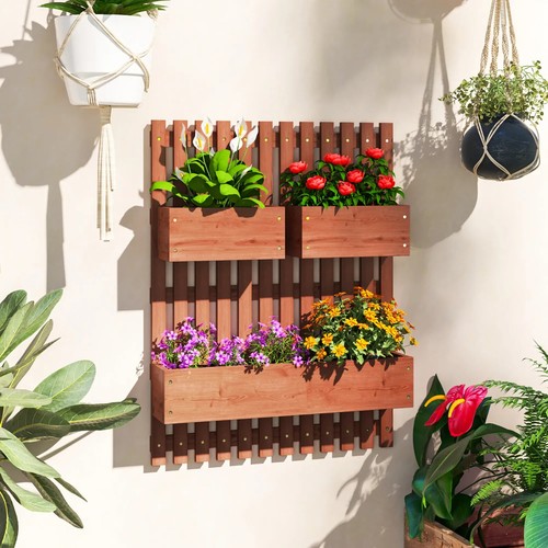 Wall mounted wooden garden - wall,