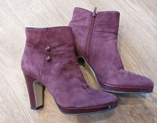 Jane Shilton Suede Aubergine Ankle Boots Shoes UK 6 Eur 39 Worn Once. 4" Heel 