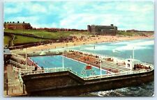 Postcard Tynemouth Swimming Pool and Beach England posted 1978