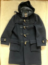 Gloverall Vintage Dolomite Duffle Coat Navy S UK34 Wool Nylon Hood