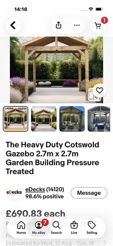 Gazebo 7 from edecks - 2.7, x