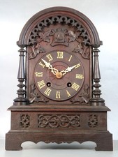 ANTIQUE CUCKOO CLOCK 8 day SPRING DRIVEN table or mantel AUTOMATED BIRD working