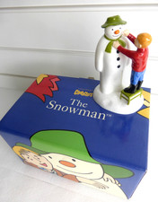 The Snowman Coalport Characters Adding a Smile Christmas Ornament (Boxed)