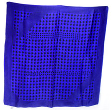 Vintage Oscar de la Renta Purple Black Houndstooth Square Japan Silk Scarf 30x30