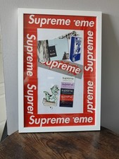 Selection of Supreme stickers framed