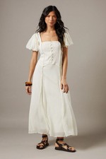 Warehouse Ivory Midi Dress