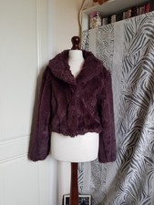 Purple Faux Fur Jacket Short