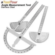 Stainless Steel Protractor Angle Finder Ruler 180° Measuring Tool Woodworking