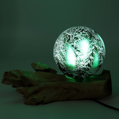 Driftglow lamp emerald crackle - emerald,