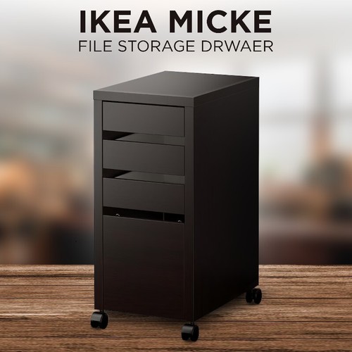 Ikea desk black brown - black-brown, 35x75cm