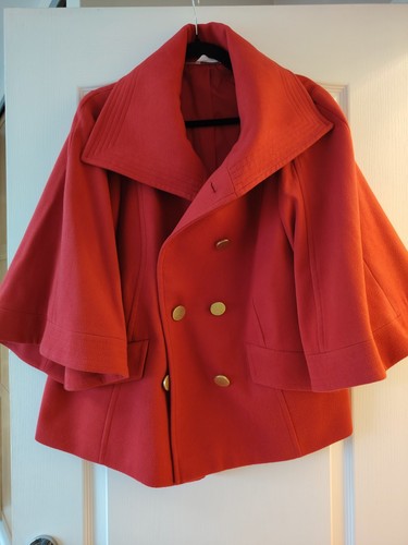 Stylish red coat with gold - red,