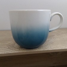 M&S Home Tribeca Mug Blue Teal Cream Ombre Stoneware Marks and Spencer