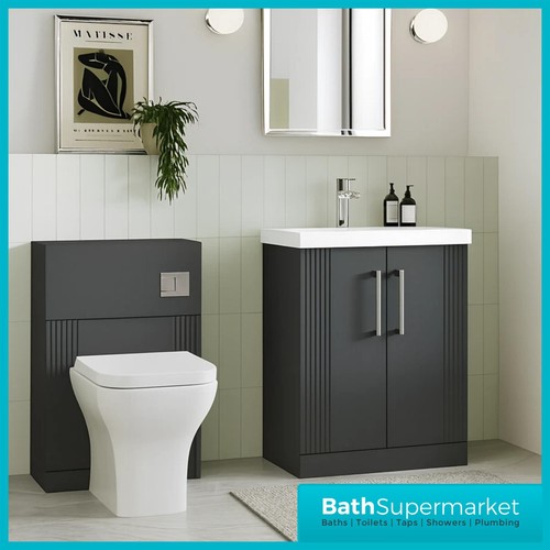 Black fluted vanity - black, &