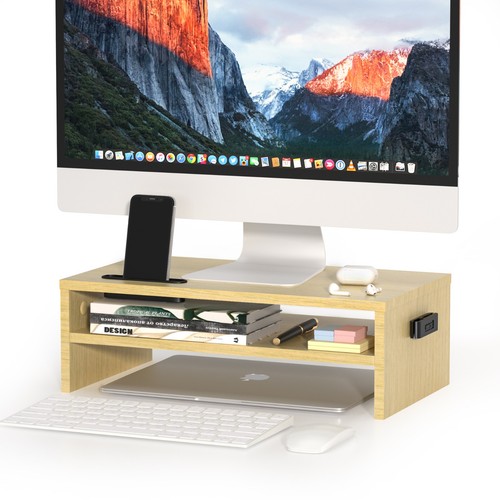 Wood monitor stand riser - riser, for