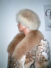 Real Farmed Shadow Arctic Fox Fur Hat for Coat Jacket Cossack Renard Mink Hue S