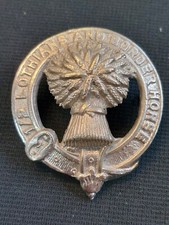 SCARCE LOTHIANS AND BORDER HORSE PIPERS GLENGARRY BADGE WHITE METAL ON LUGS...