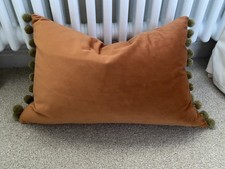velvet cushion rust oblong 