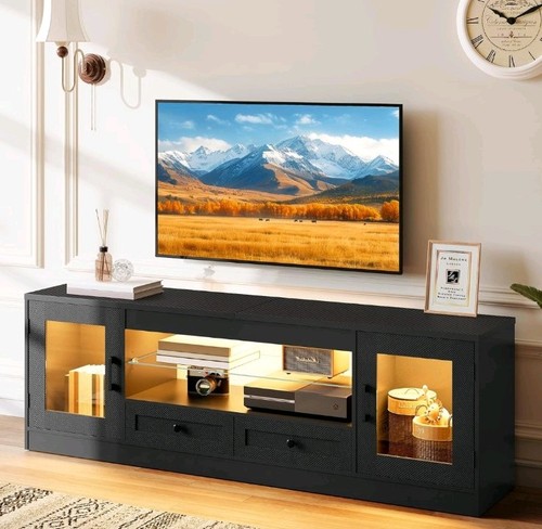 Black carbom unit cabinet - carbom, tv