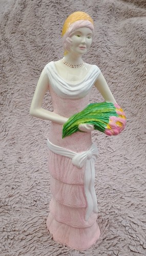 Lady pink holding bouquet - lady, in