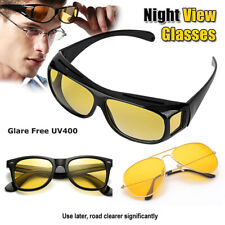 Anti Glare Yellow  Tinted HD Night Vision Driving Glasses Classic Pilot Goggles
