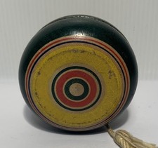 Wooden Multicolor Striped Yoyo Vintage 1950s Good Condition