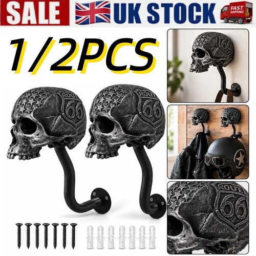 Motorcycle helmet holder - motorcycle, skull