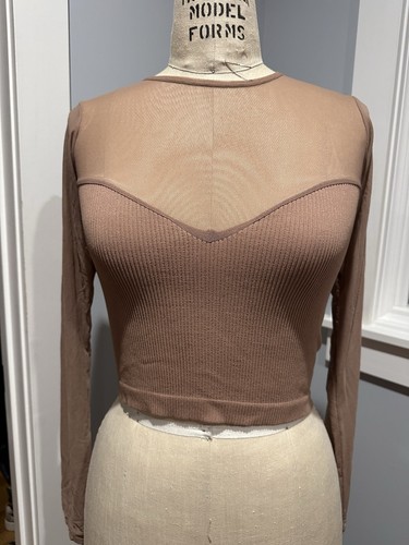 Zara sheer yoke ribbed body - zara,